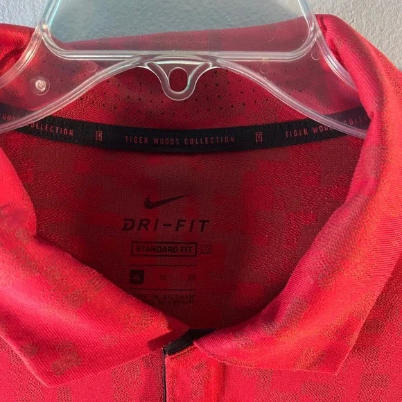 Nike Tiger Woods Dri Fit Performance Golf Polo Shirt Mens XL Red Camo - Picture 4 of 7